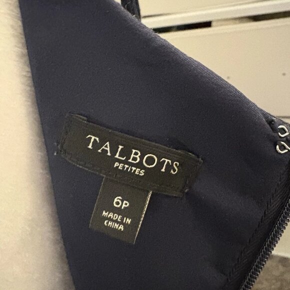 Talbots Womens Dress Navy White Floral - Picture 4 of 5